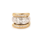 2 Carats Diamonds Vintage 18 Carats 2 Gold Ring